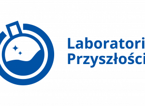 Logo Laboratoria Przyszłości - w niebieskim kolorze
