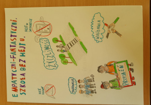 Plakat wykonany przez uczniów pod tytułem: Empatyczni - Fantastyczni.