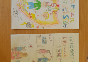 Plakat wykonany przez uczniów pod tytułem: Tarcza dobrych słów.