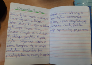 Praca pisemna ucznia rozwijająca umiejętność nazywania, rozumienia i wyrażania emocji w ramach innowacji pedagogicznej.