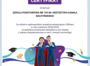 OSE Hero – razem dbamy o bezpieczeństwo i dobrostan naszych uczniów.