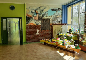 Budynek przy ulicy Małej Piętnastki 1. Kącik patrona.