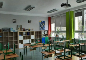 Budynek przy ulicy Małej Piętnastki 1. Sala lekcyjna.