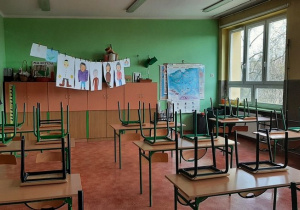 Budynek przy ulicy Małej Piętnastki 1. Sala lekcyjna.