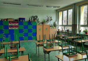 Budynek przy ulicy Małej Piętnastki 1. Sala lekcyjna.