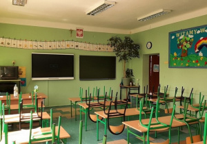 Budynek przy ulicy Małej Piętnastki 1. Sala lekcyjna.